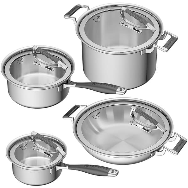 CookCraft by Candace 8-Piece Stainless Steel Cookware Set CookCraft by Candace 8-Piece Stainless Steel Cookware Set