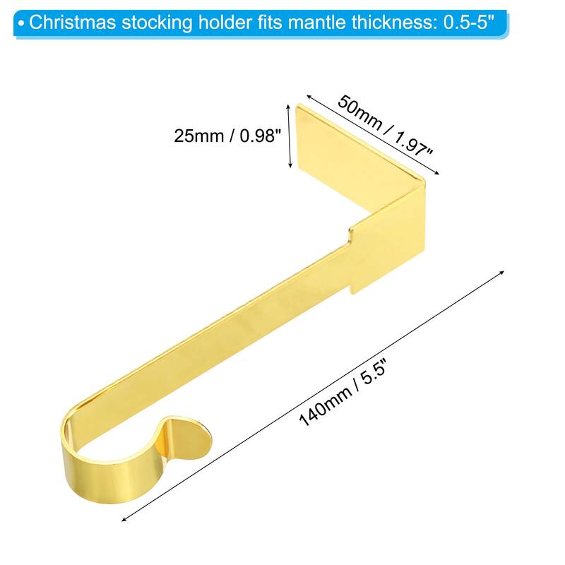 Christmas Stocking Holders, 6pcs Stocking Holder Stand Right Angle - Gold