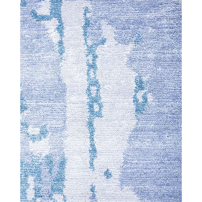 Modern One-of-a-Kind Hand-Knotted Area Rug - Purple, 9' 1" x 12' 3" - 9' 1" x 12' 3"