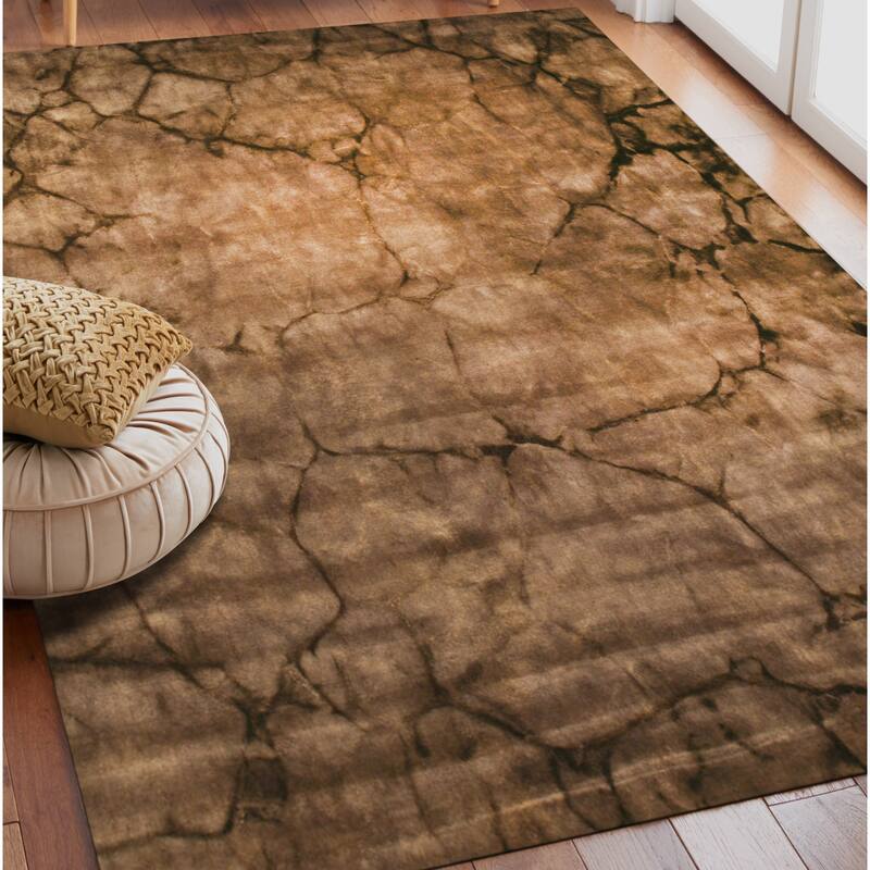 Black Contemporary Abstract Dip Dyed Area Rug - 2'6 x 10'