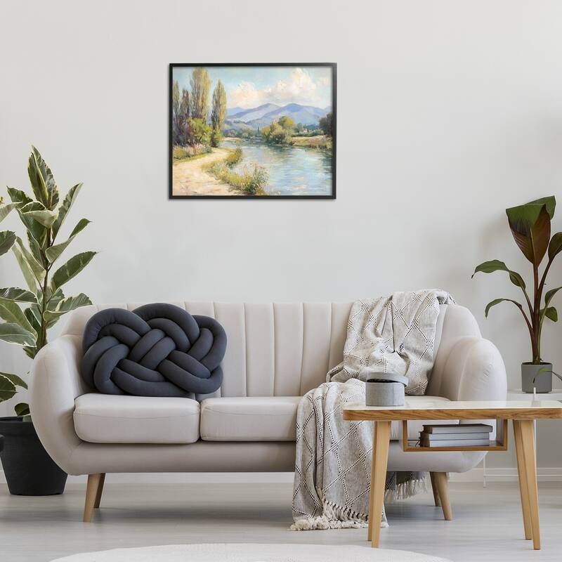 Stupell Along The Mountain River Framed Giclee Art Design By Petal Prints Design