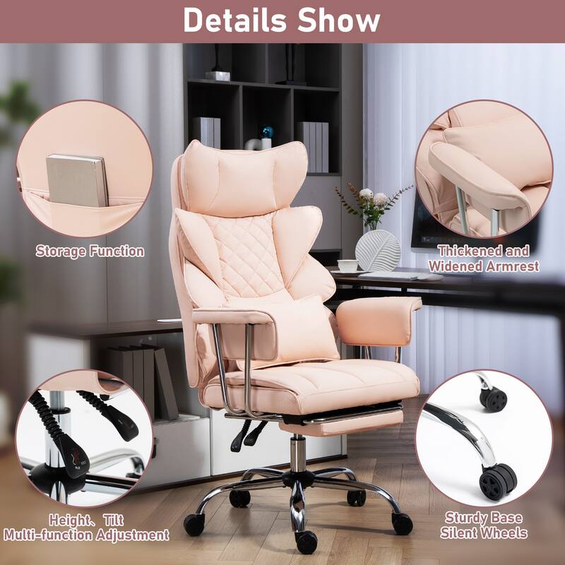 8-Point Massage Gaming Chair, Ergonomic Office Chair, Adjustable Backrest 90-135, Adjustable Armrests