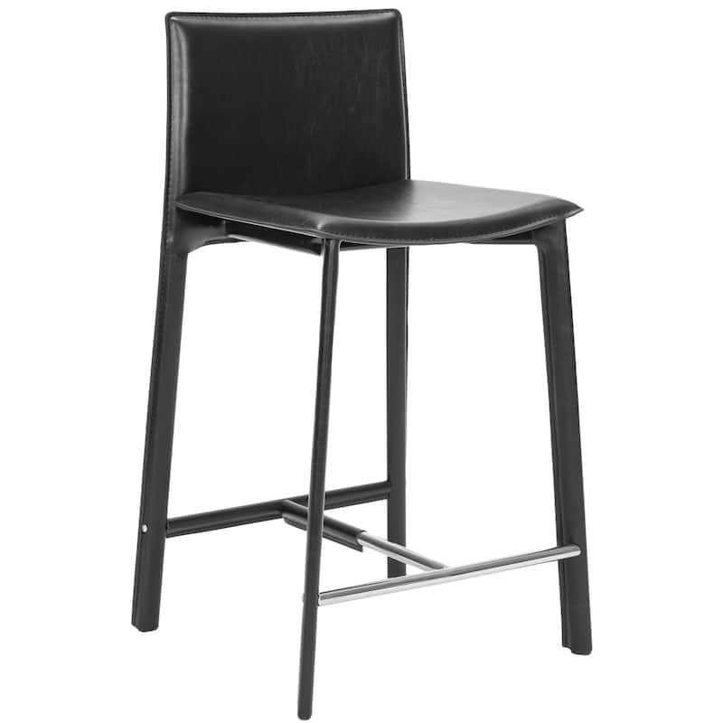 SAFAVIEH Jacquelyn 25-inch Faux Leather Counter Stool (Set of 2) - 18.7" W x 19.7" L x 34.2" H - 19Wx20Dx34H