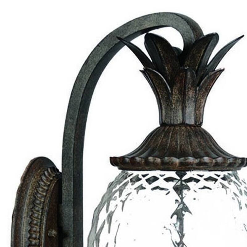 Aluminum Flush Mount Light with Pineapple Glass Shade3 Light LED - 12.50” x 9.50” x 21.75” (D x W x H)