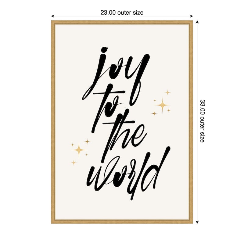 Joy To the World by Eins Kubistika (23 x 33 in.), Framed Canvas Wall Art Print - Sylvie Bright Gold