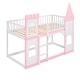 preview thumbnail 5 of 12, Castle Bunk Bed with Ladder, Twin Over Twin, Wood, Pink