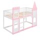preview thumbnail 6 of 16, Fantasy Castle Twin Bunk Bed, Wooden Twin Over Twin with Guardrails, Ladders, and Play Space