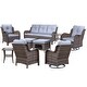 preview thumbnail 43 of 91, Outdoor Patio Furniture Set Brown Wicker Patio Conversation Seating Sets