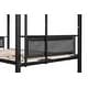 preview thumbnail 12 of 15, Black Twin over Twin Metal Bunk Bed with Trundle and Comfortable Guardrail