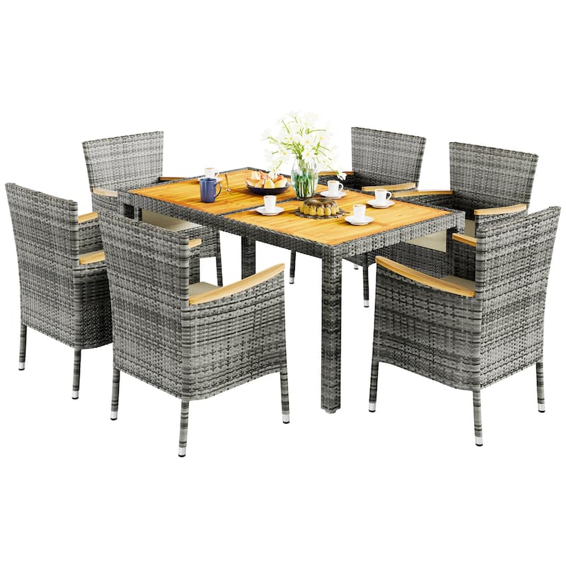 Futzca Outdoor Patio Dining Set with Table and Chairs, 5 Or 7 Pieces - N/A