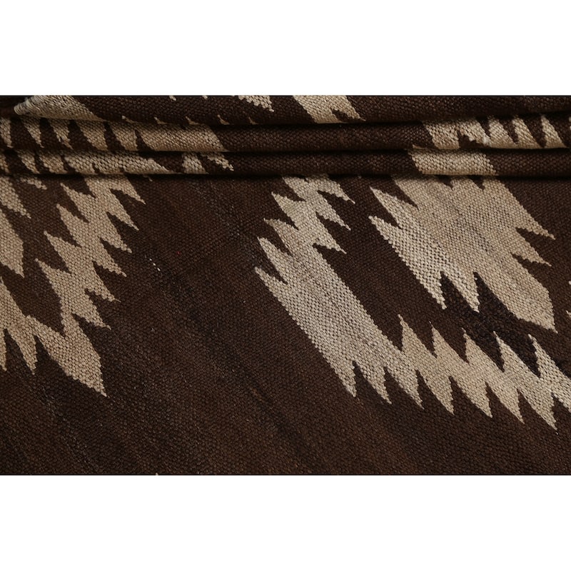 Geometric Tribal Natural Dye Kilim Oriental Wool Area Rug Hand-woven - 4'8" x 6'8"
