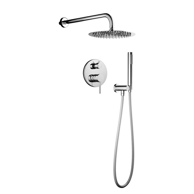 Eridanus 10 Inch Shower System Combo Set with and Handheld Shower Head - 10" - Polished Chrome