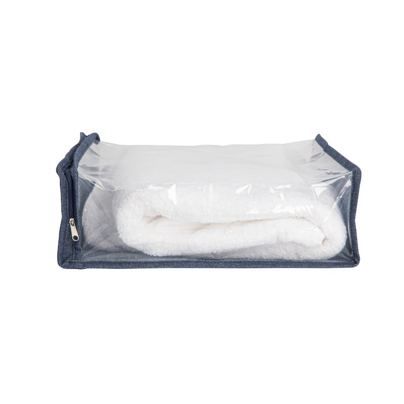 Household Essentials Under Bed Zippered Sweater Storage Bags with Clear Vision Panel - 16.0"L x 13.3"W x 4.0"H