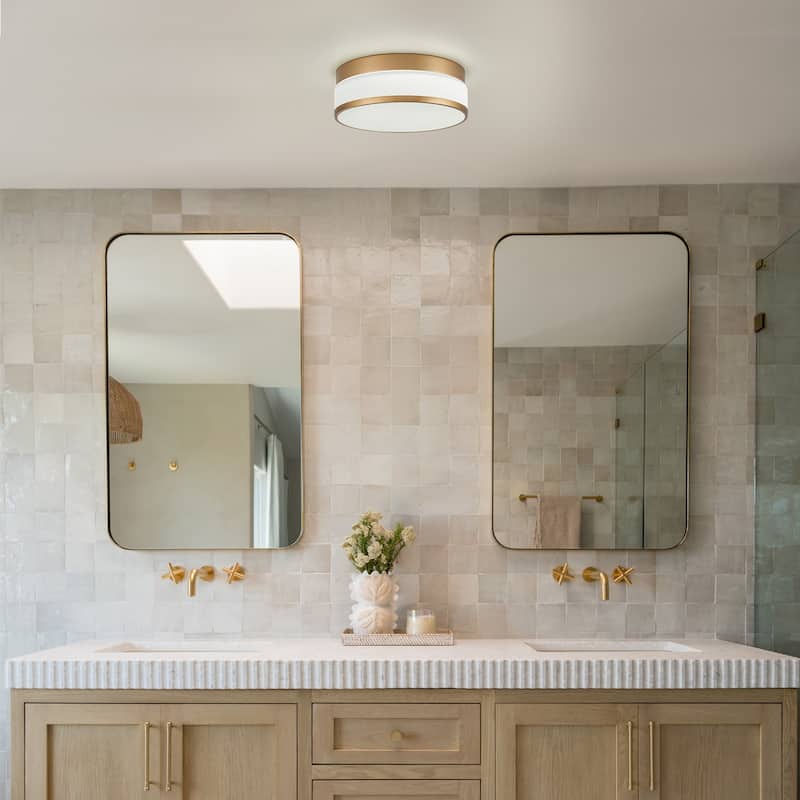 Selectable LED Flush Mount Ceiling Light with Frosted Glass