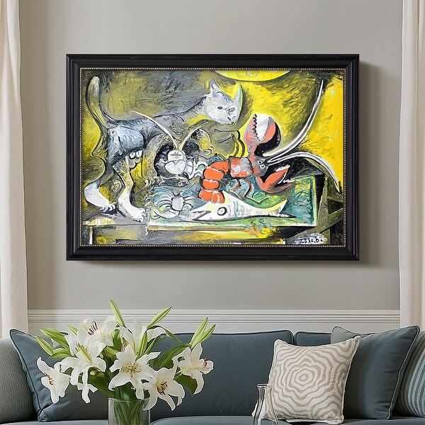 Still Life with Cat and Lobster 1962-Pablo Picasso-Custom Framed
