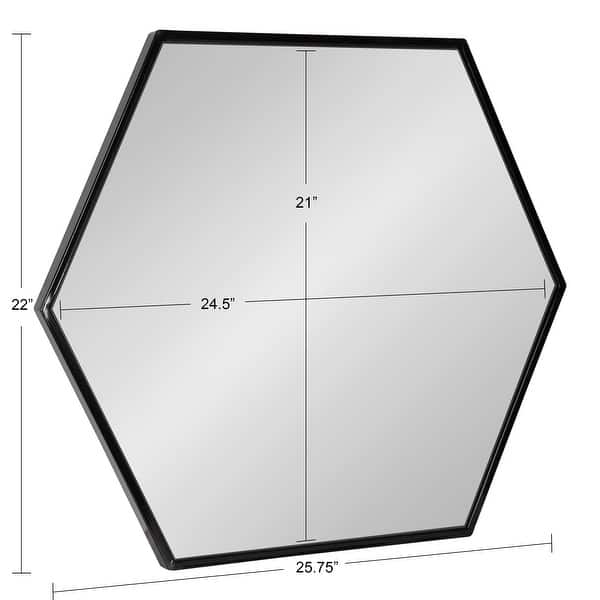 dimension image slide 4 of 8, Kate and Laurel McNeer Glam Hexagon Framed Wall Mirror