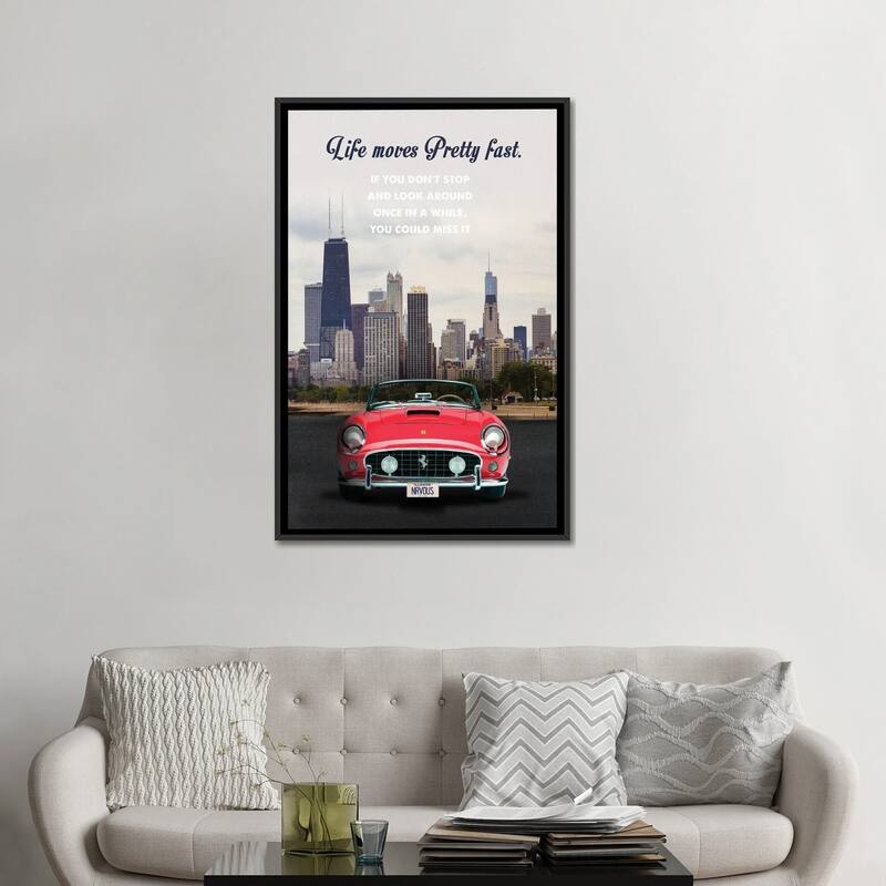iCanvas "Ferris Bueller's Day Off Travel Movie Art" by 2Toastdesign Framed Canvas Print