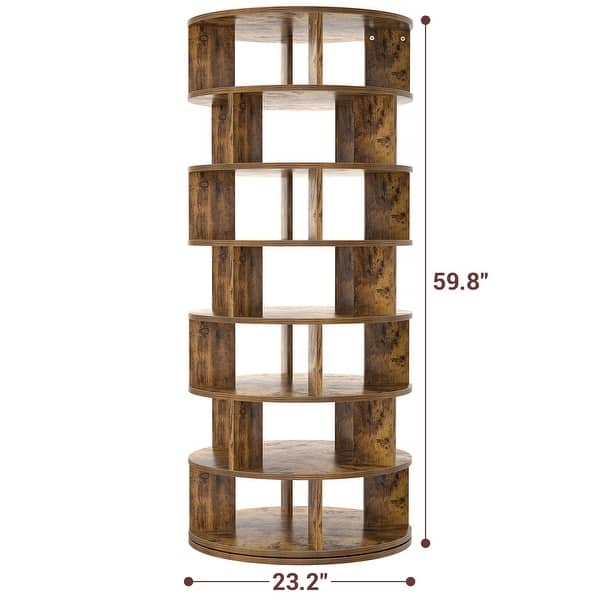 Round Wooden Shoe Rack Magnetic Shoe Corner Shelf Cimly 7-tier