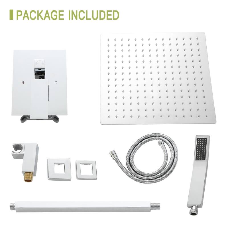 10" Ceiling-Mounted Square Shower and Handheld Showerhead Set