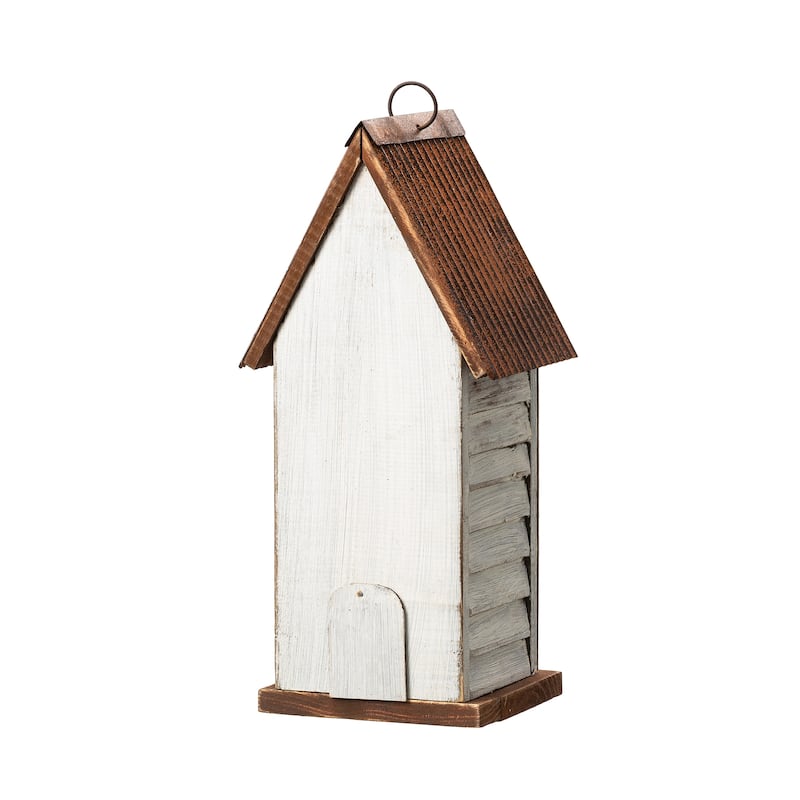 Glitzhome 14"H Farmhouse Solid Wood "HOME" Birdhouse