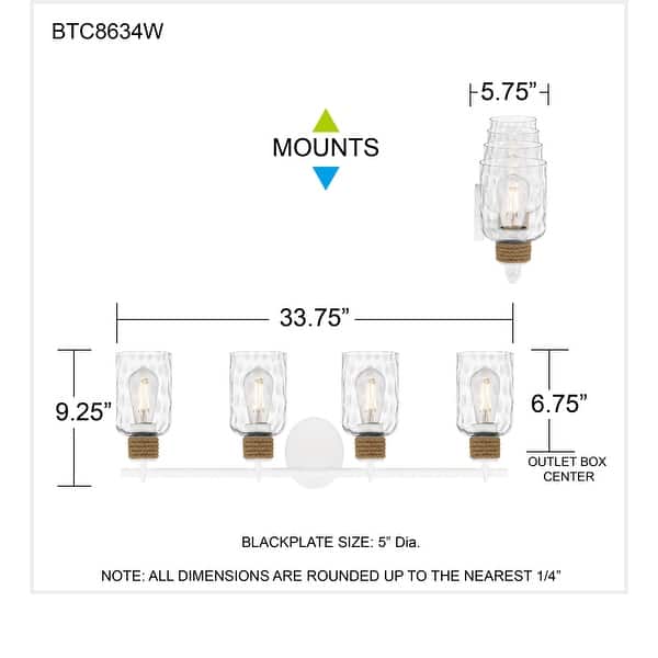 Baltic 4-Light Matte White Bath Light