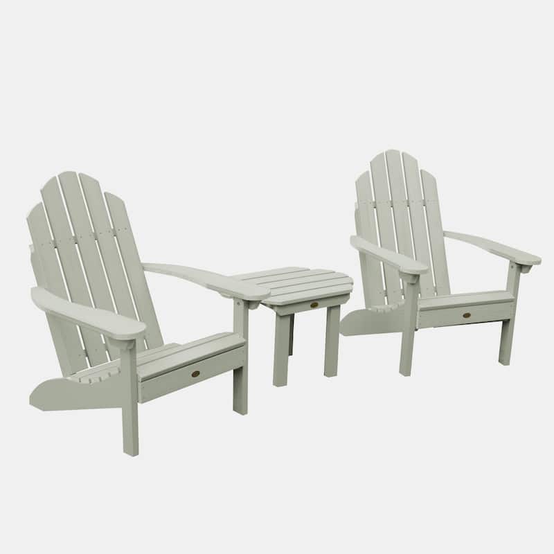 2 Classic Westport Adirondack Chairs and Side Table - Eucalyptus