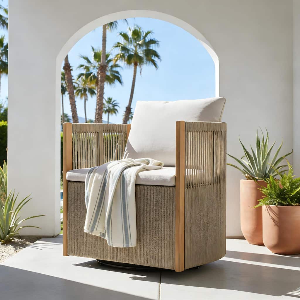 Christopher Knight Home Lysandros Solid Wood and Iron Swivel Dining Chair