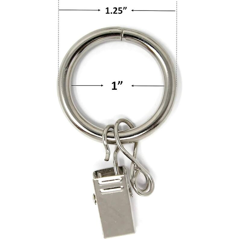 40PCS Solid Metal Window Drapery Curtain Panel Ring with Eyelet, 1" Inner Diameter, Fits Up to 3/4" Rod Multicolor
