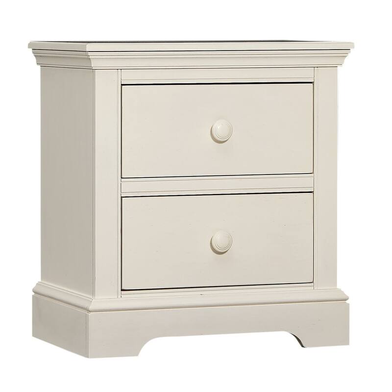 Hanley 2-Drawer Wood Nightstand, Chalk