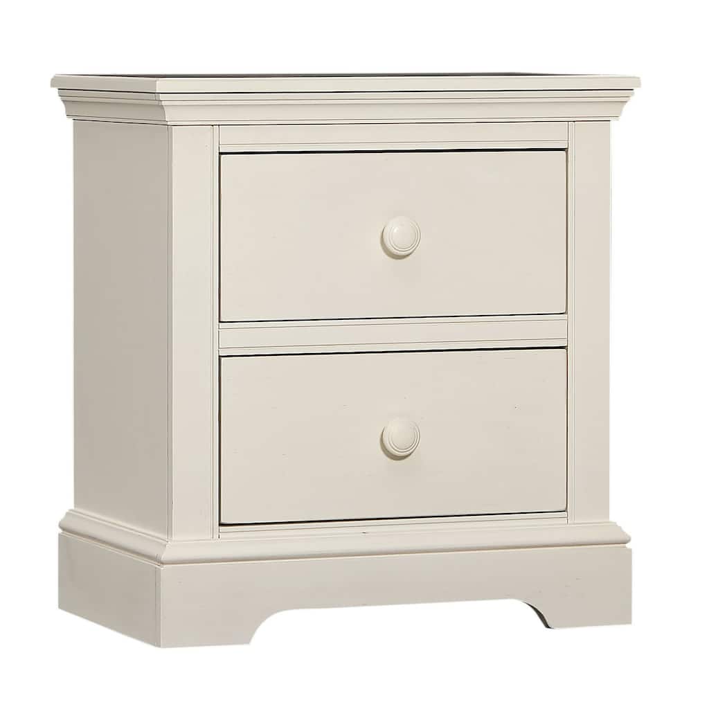 Hanley 2-Drawer Wood Nightstand, Chalk