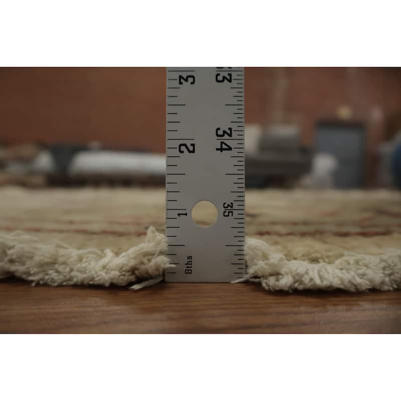 Hand Knotted Oriental 100% Wool Carpet Traditional Floral Beige & Ivories Peshawar Area Rug - 5' 3'' X 5' 3''