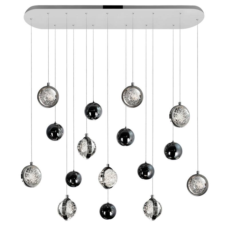 Salvador 40 in LED Integrated Polished Nickel Chandelier - Polished Nickel