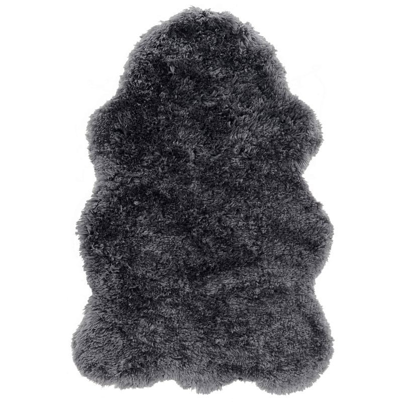 Faux Lamb Skin Shag Hand Tufted Accent Rug - 3'6" x 5'6" - Grey