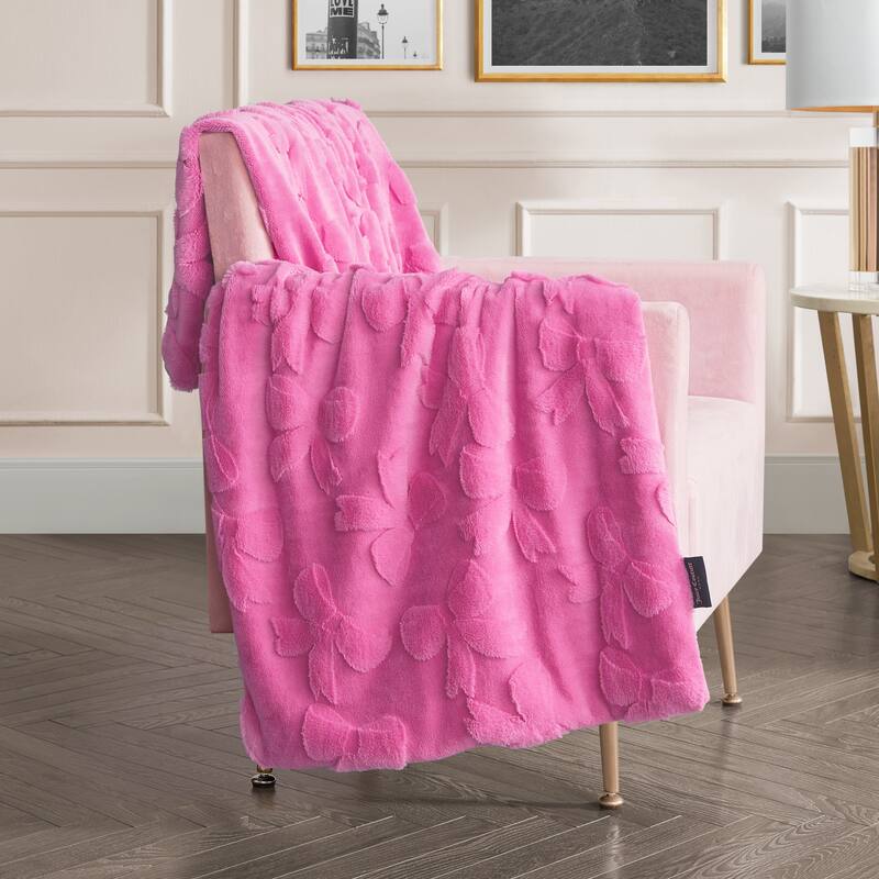 Juicy Couture 3D Faux Fur Throw Blanket