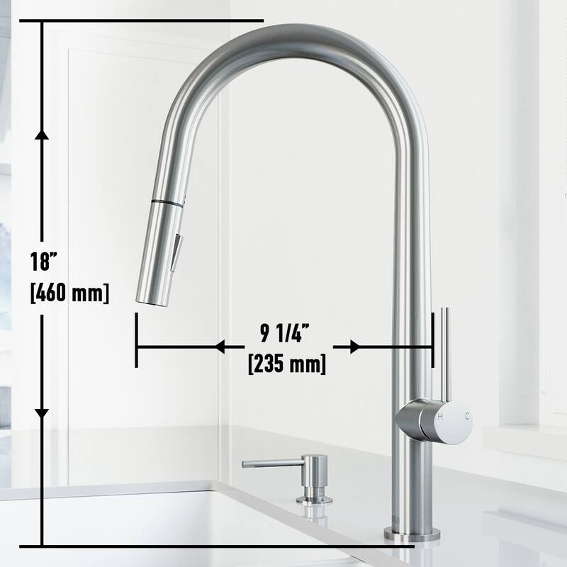 VIGO Greenwich 18" H Single Handle Pull-Down Sprayer Kitchen Faucet