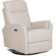 preview thumbnail 1 of 10, Evolur Noah Power Recline Glider with 275-Degree Swivel Light Sand