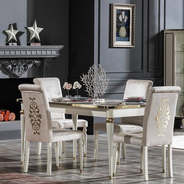 Shop Modern Dining Room 5 Piece Sets Table 4 Chairs Overstock