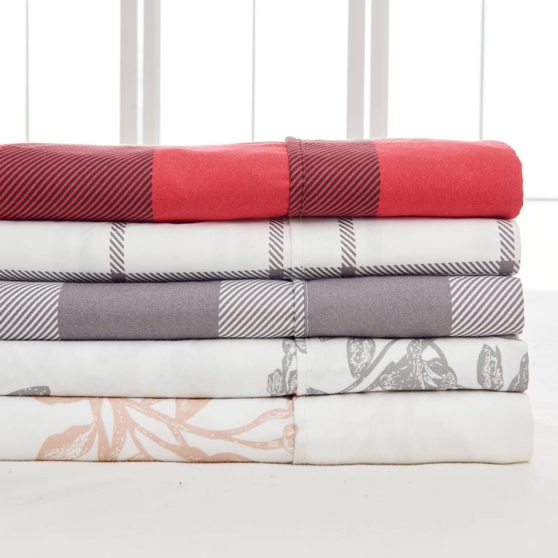 Linery & Co. Ultra-Soft Brushed Holiday-Printed Microfiber Sheet Set