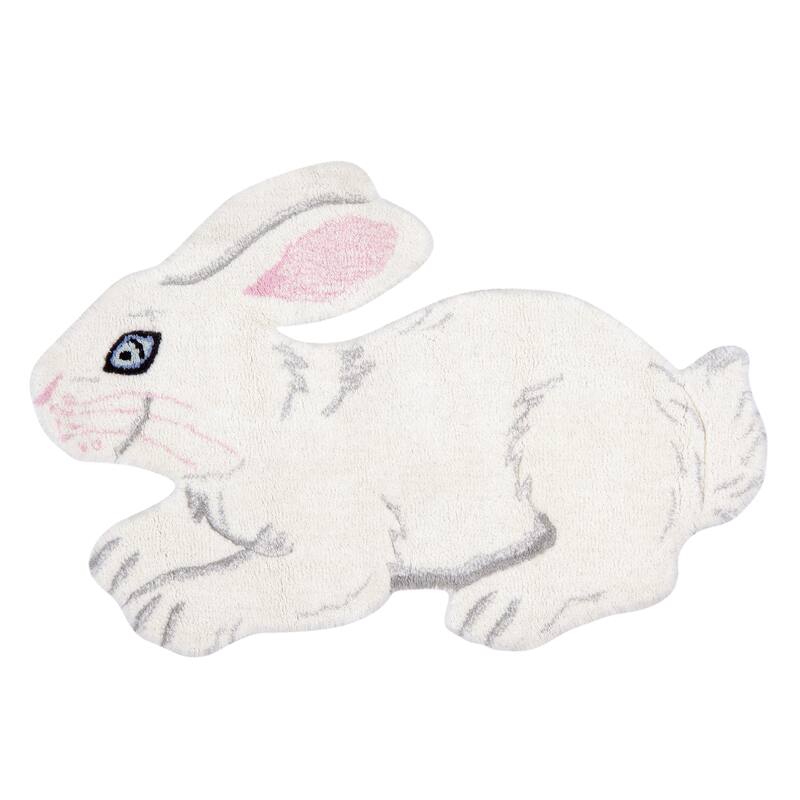 Pasargad Home Bunny Collection Hand-Tufted White Wool Area Rug - 2' 0'' X 3' 0'' - 2' 0'' X 3' 0'' - White