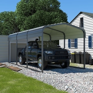 VEIKOUS Heavy Duty Metal Carport Galvanized Steel Shelter for Cars, Boats, and Tractors