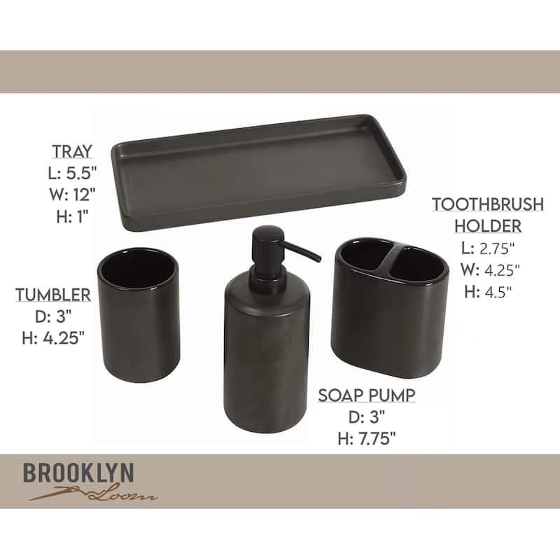 Brooklyn Loom Eli Bronze 4 Piece Bath Accessory Set