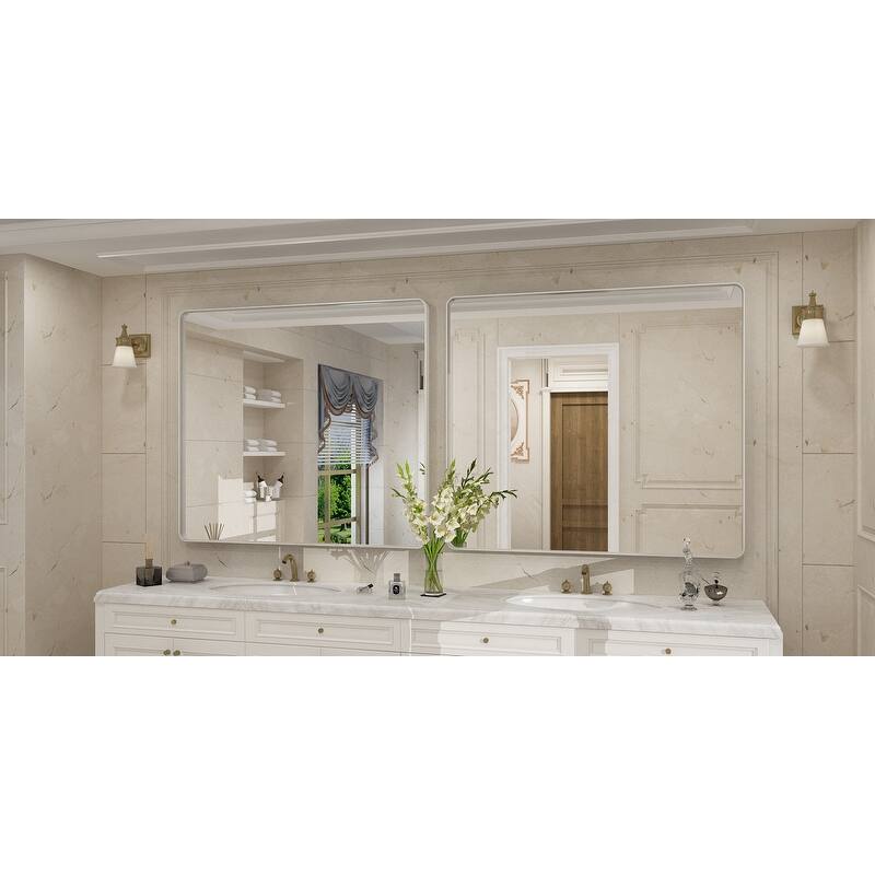 Modern Metal Frame Wall Mounted Bathroom Vanity Mirror