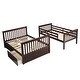 preview thumbnail 11 of 18, Twin Over Full Wooden Bunk Bed with Storage Drawers and Safety Guard Rails,Versatile Design