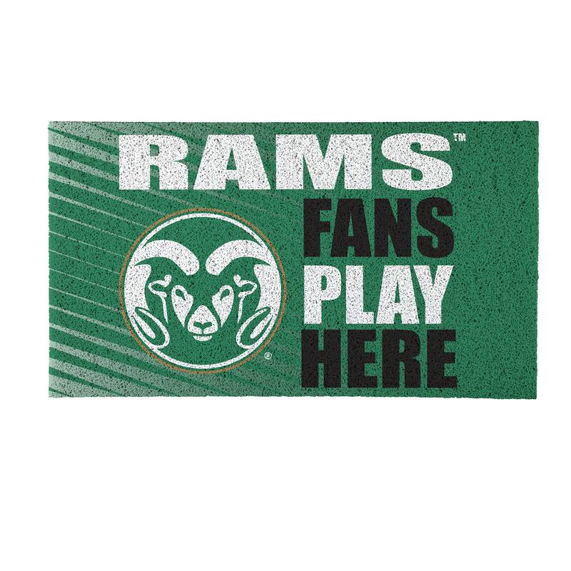 28 in. x 16 in. Colorado State University "Fans Play Here" PVC Door Mat