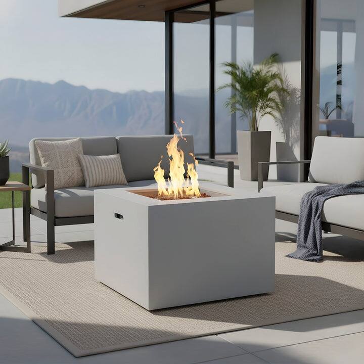 Kinger Home 32-Inch Outdoor Propane Alloy Steel Fire Pit for Patio