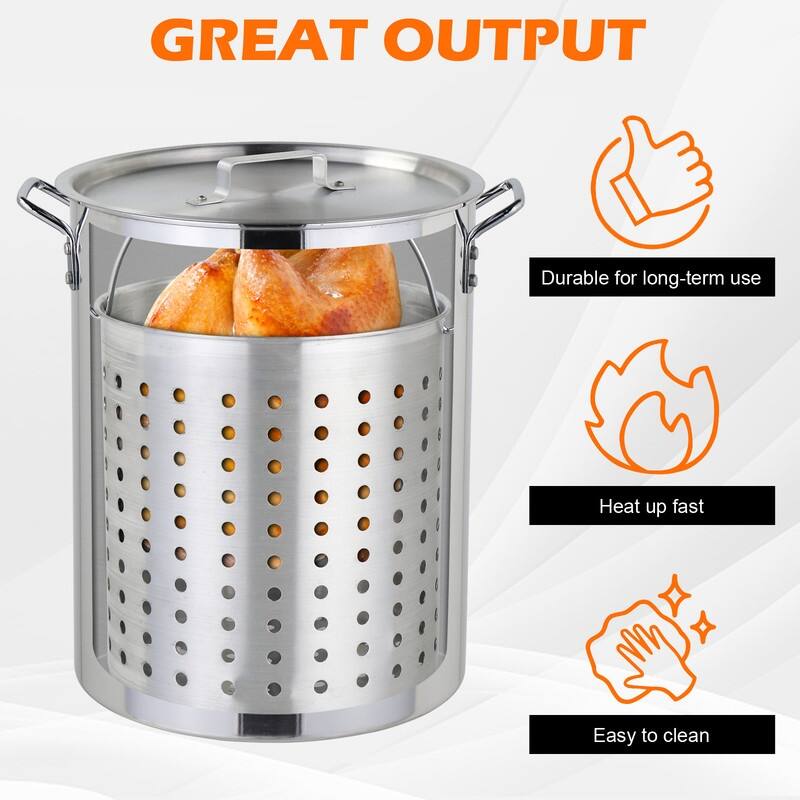 30 Qt. Aluminum Turkey Fryer and Single Burner Fryer Boiler Steamer Set