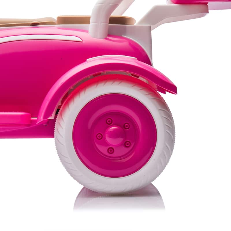 Kids Electric Car Ride-On Car Rose Red 2-Seater Ride-On Toy with Bluetooth Music