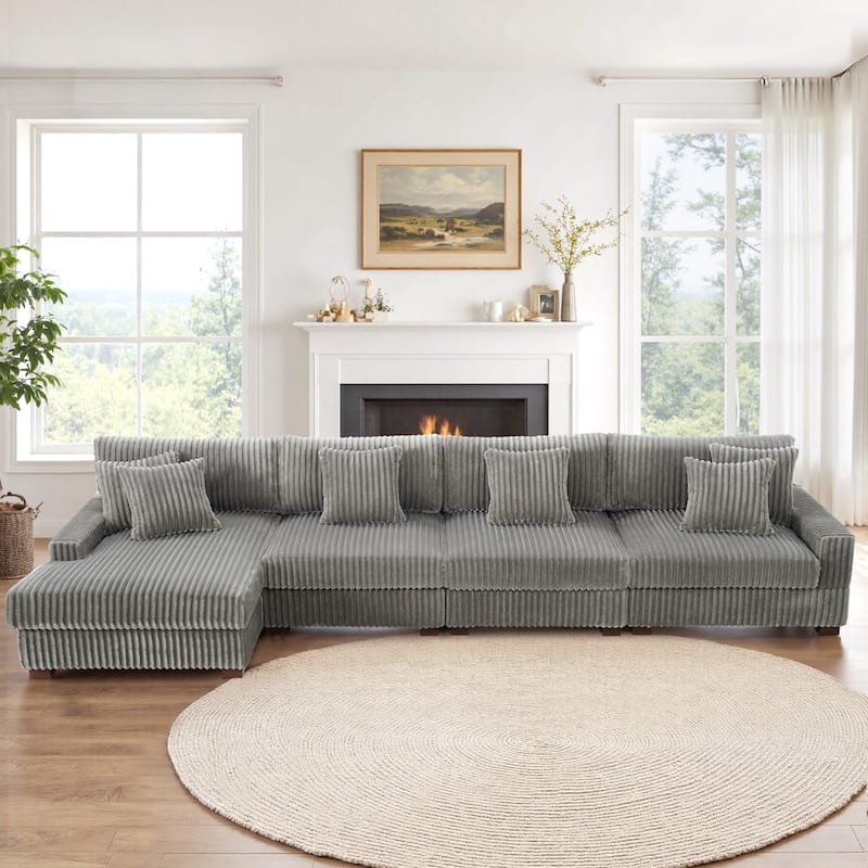 Anne 150" W Oversized Upholstered Modular Sectional Sofa