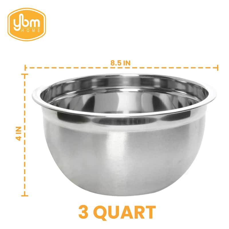 YBM Home Deep Professional Heavy Duty Quality Stainless Steel Mixing Bowls (Set of 4)