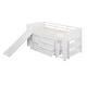 preview thumbnail 6 of 58, Versatility Low Twin Size Wooden Kids Bed Loft Bed with Cabinets,Shelves,Storage Drawers,Guardrails and Slide